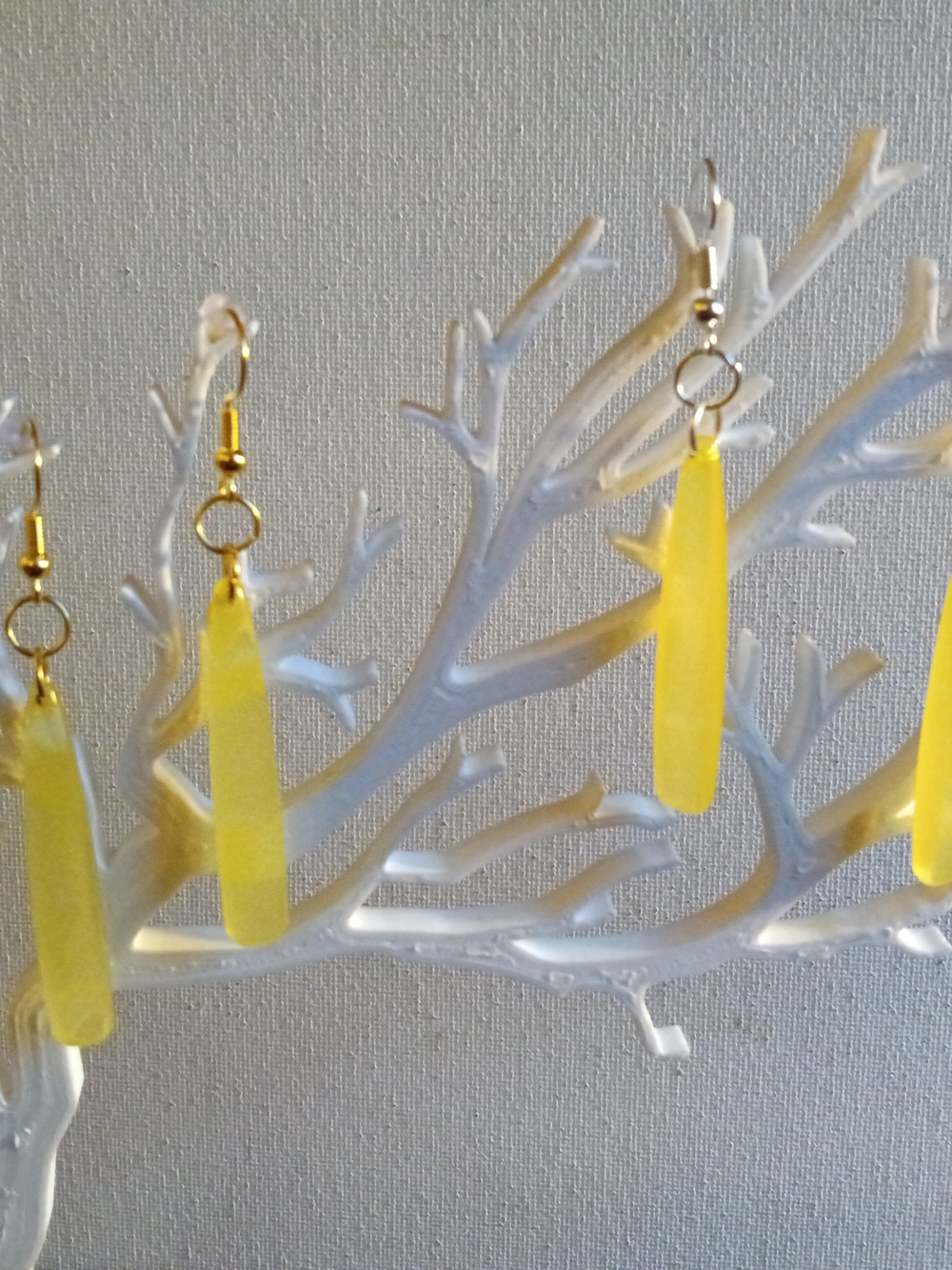 Yellow Drop Bar Earrings - Women's Jewelry